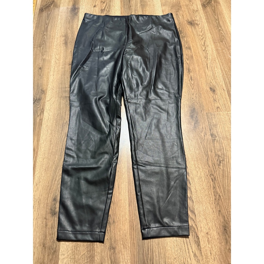 Banana Republic Legging Women Size L Black Faux Leather Skinny Pants Slim Fit
